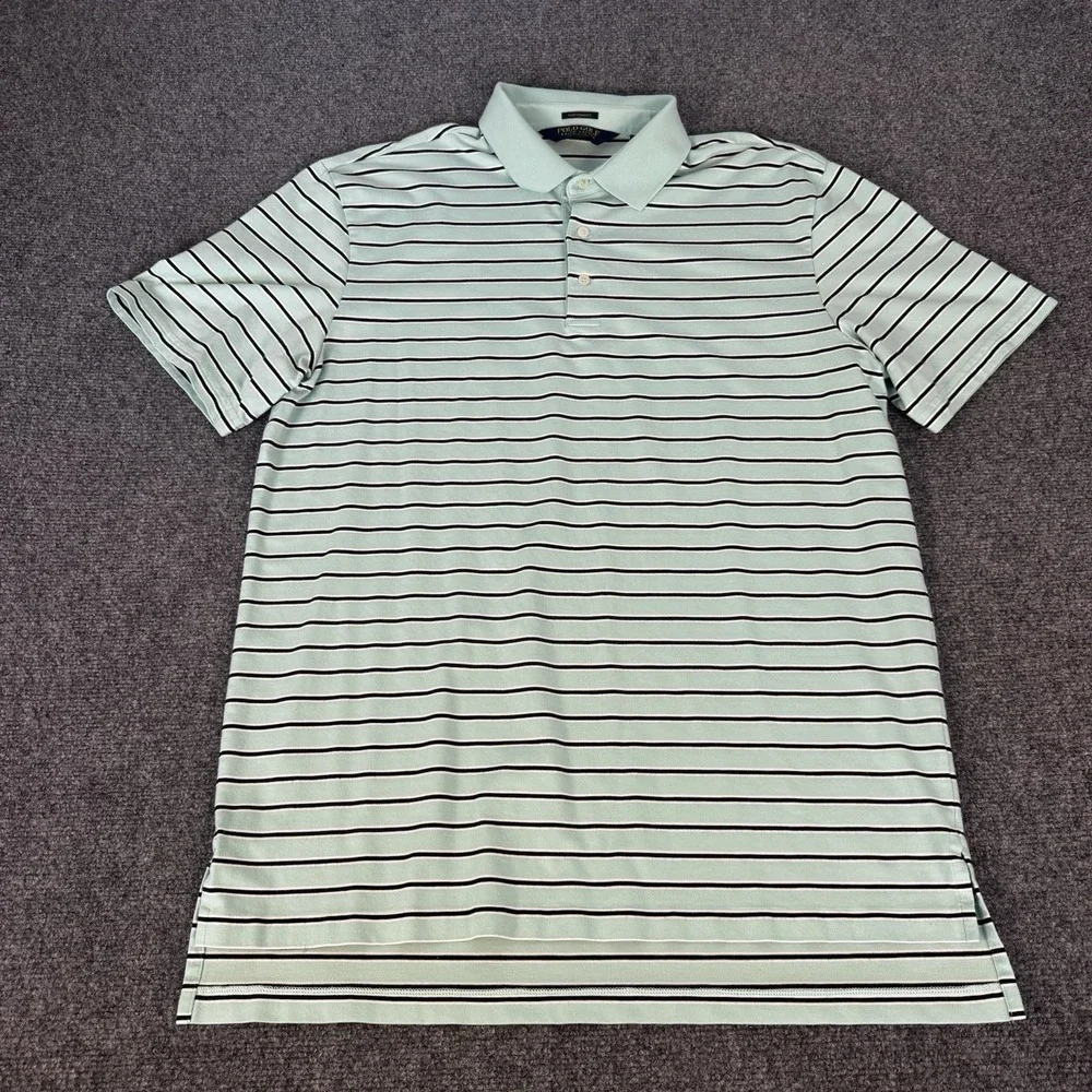 Polo Ralph Lauren Golf Performance Short Sleeve Polo Shirt Mint Green Stripe L